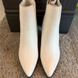 Marc Fisher Cream Ankle Booties